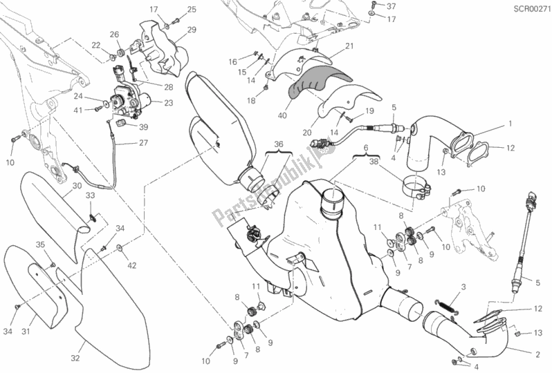 Tutte le parti per il Impianto Di Scarico del Ducati Multistrada 1260 Touring USA 2020